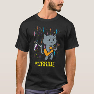 Aseksueel Vlag Kat Gitaar Purride Ace Pride Lgbtq T-shirt