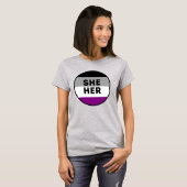 Aseksueel Zij/Haar Pride T-Shirt (Voorkant volledig)