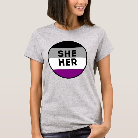 Aseksueel Zij/Haar Pride T-Shirt (Voorkant)