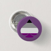 Aseksuele Aas van Schoppen Ronde Button 3,2 Cm (Voorkant /achterkant)