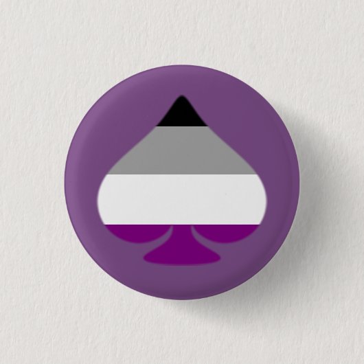 Aseksuele Aas van Schoppen Ronde Button 3,2 Cm (Voorkant)