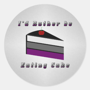 Aseksuele Cake Ronde Sticker