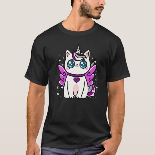 Aseksuele caticorn ace Pride T-shirt (Voorkant)