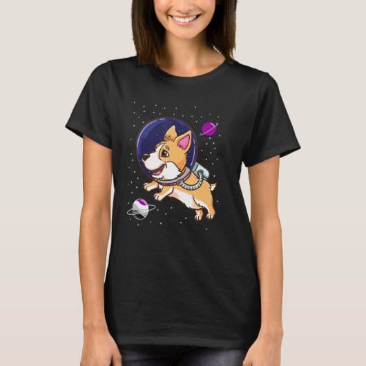 Aseksuele Corgi in Space Ace Pride T-shirt (Voorkant)