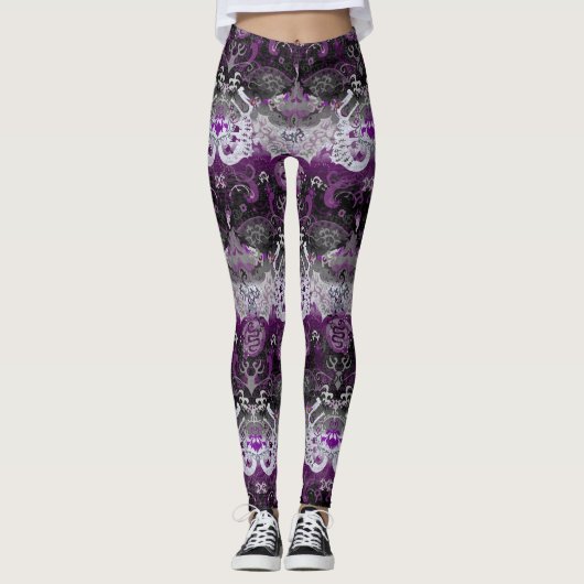 Aseksuele drakenschade - Ace Pride-vlagkleuren Leggings (Voorkant)