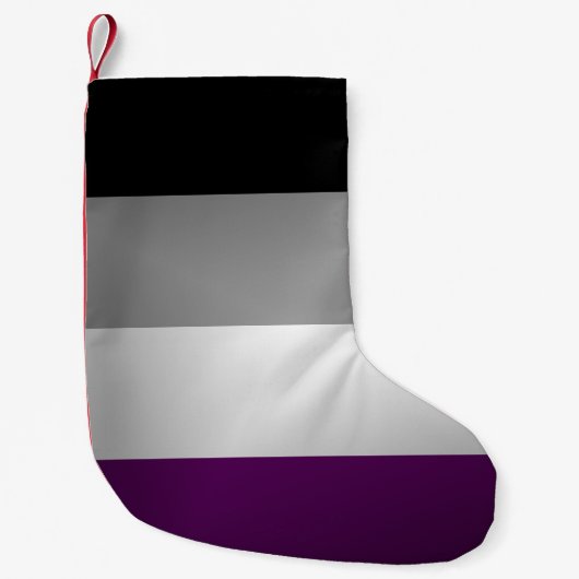 Aseksuele gekleurde vlag met gekleurde achtergrond kleine kerstsok (Voorkant)