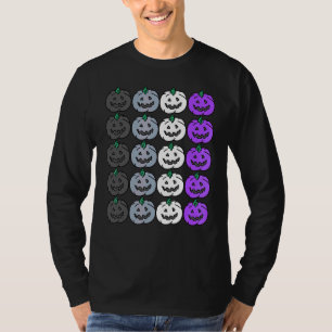 Aseksuele Halloween Pompoen Lgbtq Voor Gay Hal T-shirt