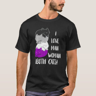 Aseksuele katten waar ik van Man hou Woman Ace Kat T-shirt