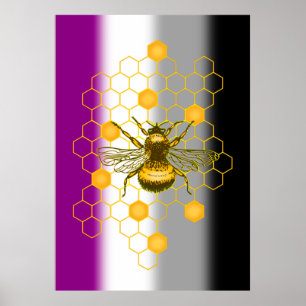 Aseksuele LGBT Gay Pride Rainbow Bee-live Poster