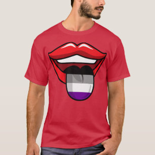 Aseksuele lip Tongue LGBT-Q Cool Ace Pride Flag Co T-shirt