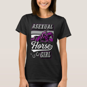 Aseksuele Paardenmeisje Ruiter Aseksuele Trots Sch T-shirt