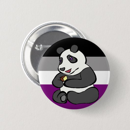 Aseksuele panda-eetlust ronde button 5,7 cm (Voorkant /achterkant)
