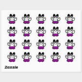Aseksuele Pawprint Ronde Sticker (Vel)