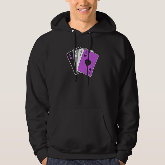 Aseksuele pride Ace die Kaart speelt Lgbtq Pride S Hoodie (Voorkant)