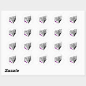 Aseksuele Pride Burst Ronde Sticker (Vel)
