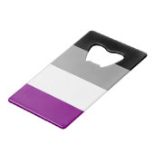 Aseksuele Pride Creditkaart Flessenopener (Voorkant Gekanteld)