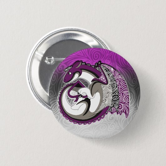 Aseksuele Pride Dragon-Button Ronde Button 5,7 Cm (Voorkant /achterkant)