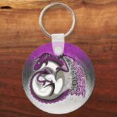 Aseksuele Pride Dragon Button Sleutelhanger (Voorkant)