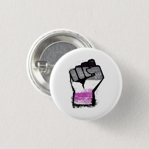 Aseksuele pride Fist Ronde Button 3,2 Cm