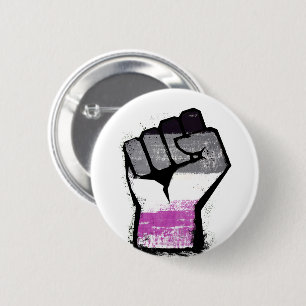 Aseksuele pride Fist Ronde Button 5,7 Cm