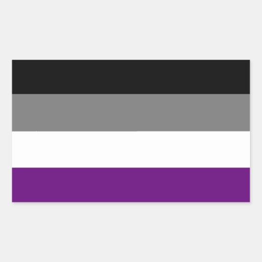 Aseksuele Pride Flag (Ace) | Demi | Grijs] Rechthoekige Sticker (Voorkant)