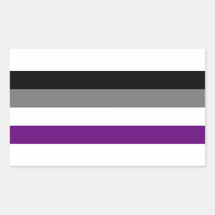 Aseksuele Pride Flag (Ace)   Demi   Grijs] Rechthoekige Sticker