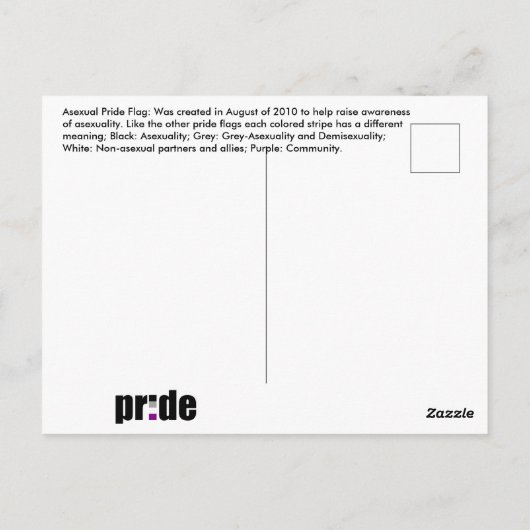 Aseksuele Pride Flag Briefkaart (Achterkant)
