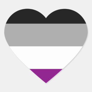 Aseksuele Pride Flag Hart Sticker