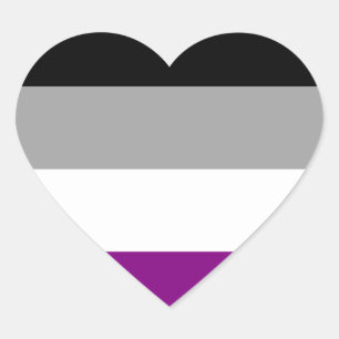 Aseksuele Pride Flag Hart Sticker