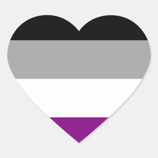 Aseksuele Pride Flag Hart Sticker (Voorkant)