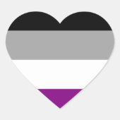 Aseksuele Pride Flag Hart Sticker (Voorkant)