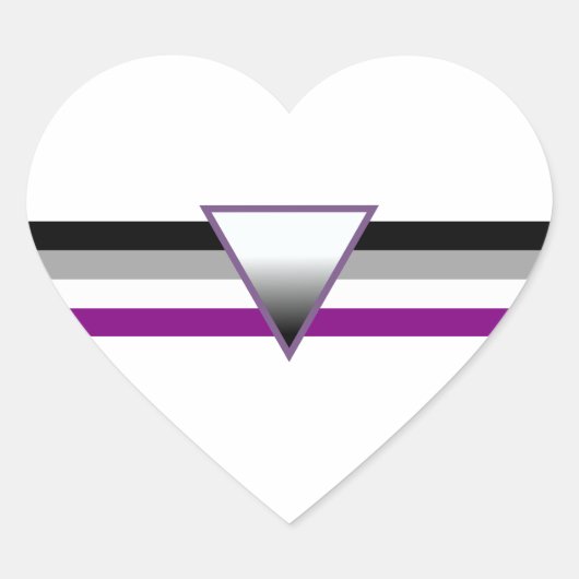 Aseksuele Pride Flag Hart Sticker (Voorkant)