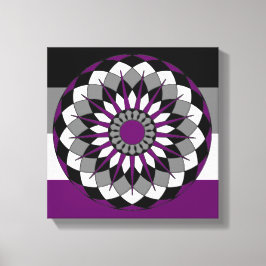 Aseksuele Pride Flag Kleuren Mandala LGBT Canvas Afdruk
