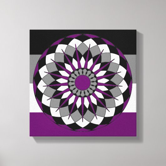 Aseksuele Pride Flag Kleuren Mandala LGBT Canvas Afdruk (Voorkant)