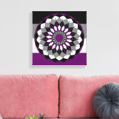 Aseksuele Pride Flag Kleuren Mandala LGBT Canvas Afdruk (Insitu (Woonkamer))