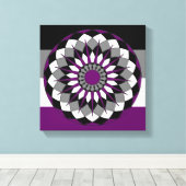 Aseksuele Pride Flag Kleuren Mandala LGBT Canvas Afdruk (Insitu (Houten vloer))