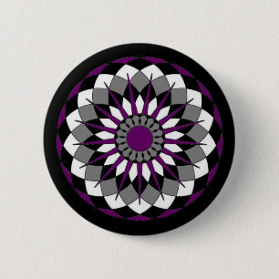 Aseksuele Pride Flag Kleuren Mandala LGBT Ronde Button 5,7 Cm