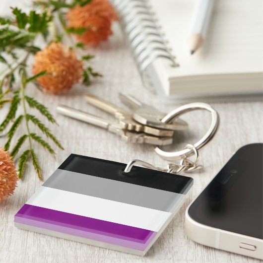 Aseksuele pride Flag LGBTQ Sleutelhanger (Voorkant Rechts)