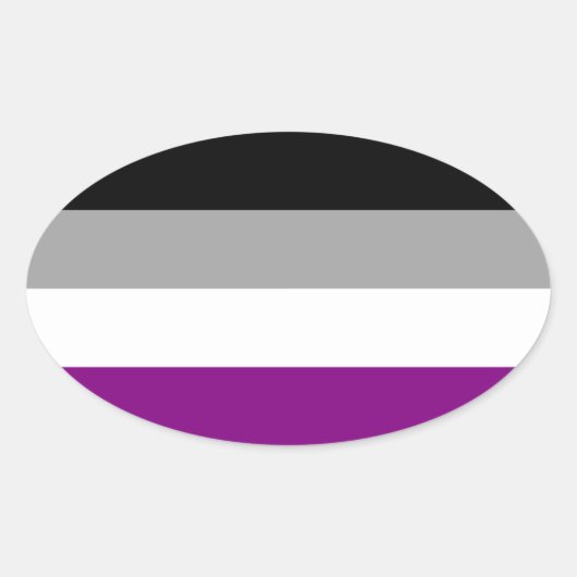 Aseksuele Pride Flag Ovale Sticker (Voorkant)