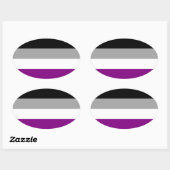 Aseksuele Pride Flag Ovale Sticker (Vel)