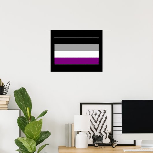 Aseksuele Pride Flag Poster (Thuiskantoor)
