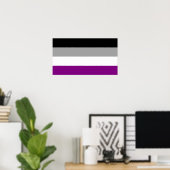 Aseksuele Pride Flag Poster (Thuiskantoor)