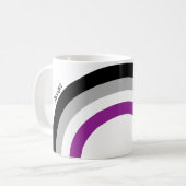 Aseksuele pride Flag Rainbow Monogram Coffee Mok (Voorkant links)