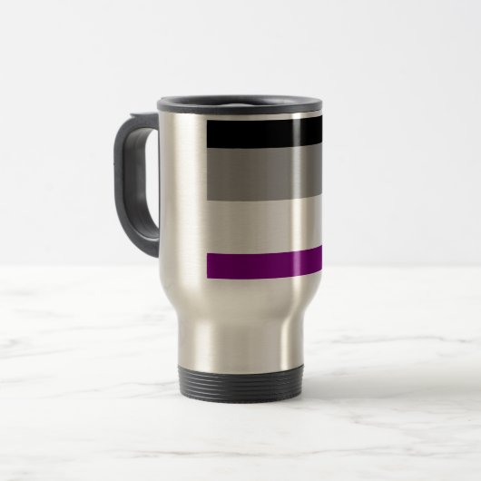Aseksuele Pride Flag Reisbeker (Voorkant links)