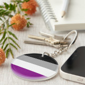 Aseksuele Pride Flag Sleutelhanger (Voorkant Rechts)