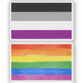 Aseksuele Pride Flag Sticker (Voorkant)