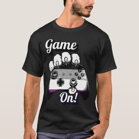 Aseksuele Pride Game On Tiger Paw Controller T-shi T-shirt (Voorkant)
