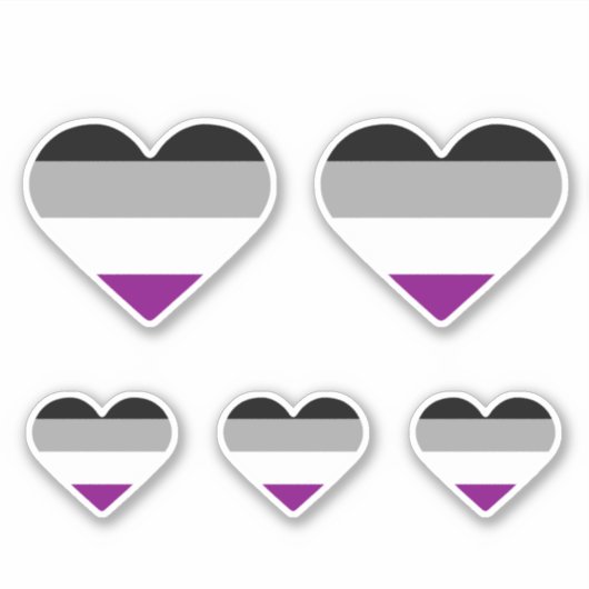 Aseksuele Pride Hart Sticker (Voorkant)