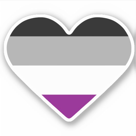 Aseksuele Pride Hart Sticker (Voorkant)