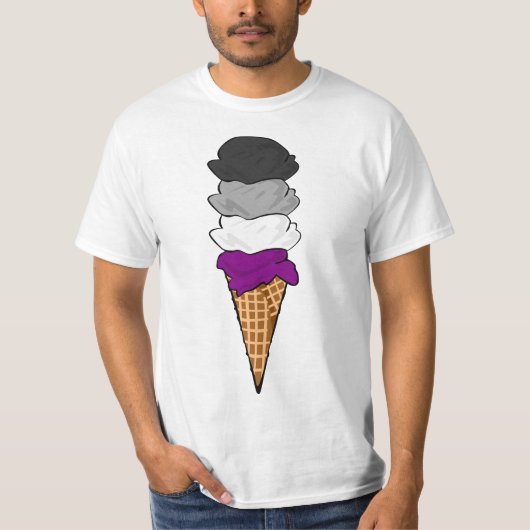 Aseksuele pride-ijsschuimer t-shirt (Voorkant)